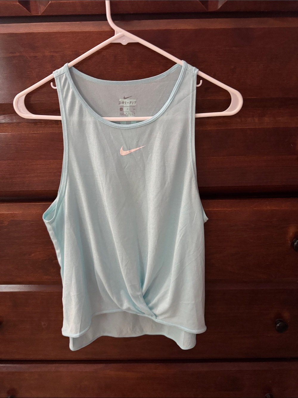 Nike Women's Light Aqua Dri-FIT Twist Front Tank